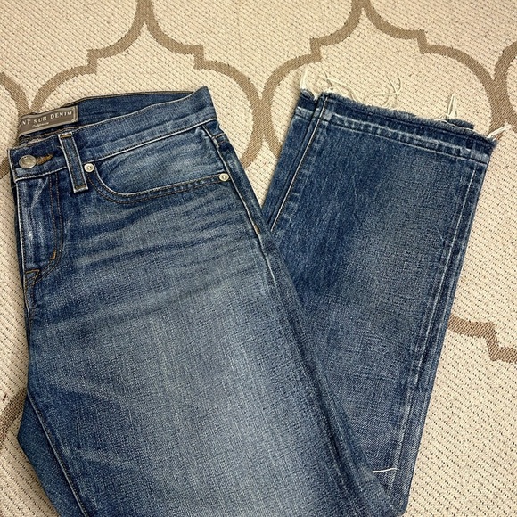 Point Sur Denim straight leg distressed raw hem Jeans - Picture 1 of 17